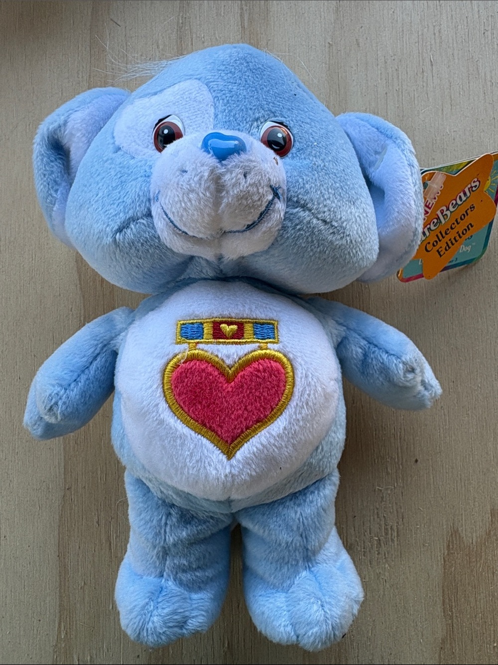 Care Bears Blue Plush with Pink Heart Belly Emblem